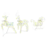 Renii LED cu 60 LED 3 pcs Alb cald PET GartenMobel Dekor