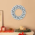 Coronite cu bile de Craciun 2 pcs Argintiu 33 x 33 x 7 cm GartenMobel Dekor