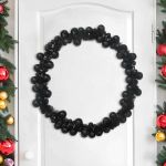 Ghirlandă cu Bile de Crăciun Negru 186 cm Polistiren GartenMobel Dekor
