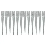 Țăruși de sol, 12 buc., argintiu, 10x10x76 cm, oțel galvanizat GartenMobel Dekor