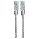 Țăruși de sol, 2 buc., argintiu, 7x7x56 cm, oțel galvanizat GartenMobel Dekor