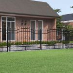 Poartă de gard cu vârf tip suliță, neagră, 406x125 cm, oțel vopsit în câmp electrostatic GartenMobel Dekor