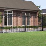 Poartă de gard cu vârf tip suliță, neagră, 406x150 cm, oțel vopsit în câmp electrostatic GartenMobel Dekor