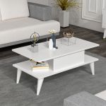 Masa cafea Melhus 90x45x40cm alb [en.casa] HausGarden Leisure