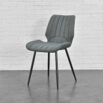 Scaune bucatarie Pohorje set 6 buc poliester/metal gri inchis [en.casa] HausGarden Leisure
