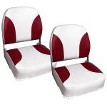 Set 2 scaune barca Pearl 415 x 390 x 510 mm  rosu-alb [pro.tec] HausGarden Leisure