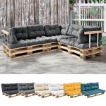 Set perne decorative mobilier paleti Gardenia 3 perne gri deschis [en.casa] HausGarden Leisure