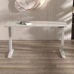 Birou cu inaltime reglabila Kento 140x60x73-118cm alb [pro.tec] HausGarden Leisure