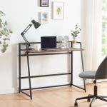 Birou pliabil Ringerike 104,5x53x85,5cm negru/efect lemn nuc [en.casa] HausGarden Leisure