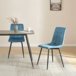 Set 2 scaune bucatarie Lexnitz turcoaz negru [en.casa] HausGarden Leisure