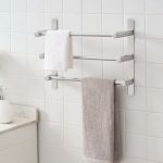 Suport prosoape, neu.haus, PXMS-0103 Harjavalta, 32 x 40 x 12,5 cm, otel, crom, montabil pe perete HausGarden Leisure