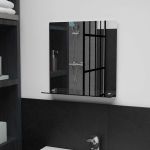 Oglindă de perete cu raft, 40 x 40 cm, sticlă securizată GartenMobel Dekor