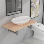 Set mobilier de baie din două piese, stejar, ceramică GartenMobel Dekor