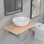 Set mobilier de baie din două piese, stejar, ceramică GartenMobel Dekor