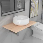 Set mobilier de baie din două piese, stejar, ceramică GartenMobel Dekor