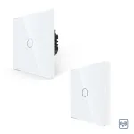 Pachet Intrerupator Simplu RF433 + Telecomanda 1 Canal RF433 cu Touch Din Sticla LUXION SmartElectro IntelligentHouse