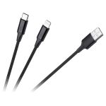 CABLU USB A - USB C/LIGHTNING (2+1) 1M EuroGoods Quality
