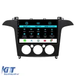 Navigatie Android Dedicata Ford S-Max (2006 - 2015) 9Inch, 1Gb Ram, 32Gb Stocare, Carplay, Clima manuala Performance AutoTuning