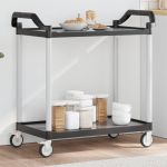 Cărucior cu 2 niveluri, negru, 99x50x97 cm, aluminiu GartenMobel Dekor