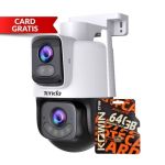 Kit camera de supraveghere Wi-Fi Tenda, Card memorie 64GB gratis, Rezolutie 3+3MP, Detectie AI, Dual-Lens, Audio bidirectional, IR 30m, Color noaptea, Alarma SafetyGuard Surveillance