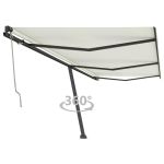 Copertină autonomă retractabilă automat, crem, 600x350cm GartenMobel Dekor