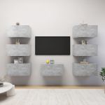 Dulapuri TV, 7 buc, gri beton, 30,5x30x60 cm, lemn prelucrat GartenMobel Dekor