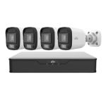 Kit supraveghere 4 mini camere Uniview, 5MP,  ColorHunter, 5MP 2K+, Lumina Alba 20m, Vedere color pe timp de noapte, DVR 4 canale, Vizualizare de pe telefon SafetyGuard Surveillance