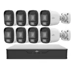 Sistem supraveghere Uniview, 8 camere 5MP, Imagini color noaptea, Lumina Alba 20m, DVR 8 canale 5MP SafetyGuard Surveillance