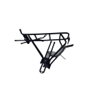 Portbagaj bicicleta spate HGYJ L4, 28 inch, aluminiu, negru, cu suport lumina spate 80 mm, clema si suport curea, prindere pe cadru 210 mm Ultimate FactoryBikes