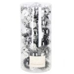 Set globuri de Craciun Inedit, 24 bucati, 5cm, transparente cu interior negru Household NewTrend