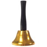 Clopotel auriu din metal, cu maner din lemn, 12cm Household NewTrend