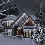Ghirlanda luminoasa tip perdea 300 LED-uri, 12m, pentru interior/exterior, iluminare alba Household NewTrend