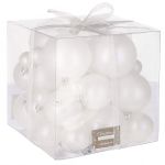Set globuri de Craciun, 37 bucati, 3-8cm, alb perla Household NewTrend