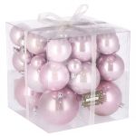 Set globuri de Craciun, 37 bucati, 3-8cm, roz Household NewTrend