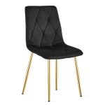 Scaun bucatarie/living, Artool, Libra, catifea, metal, negru si auriu, 45x54x86.5 cm GartenVIP DiyLine