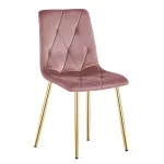 Scaun bucatarie/living, Artool, Libra, catifea, metal, roz si auriu, 45x54x86.5 cm GartenVIP DiyLine