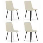 Set 4 scaune bucatarie/living, Artool, Kara, catifea, metal, bej si negru, 44.5x50.5x87 cm GartenVIP DiyLine