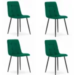 Set 4 scaune bucatarie/living, Artool, Kara, catifea, metal, verde si negru, 44.5x50.5x87 cm GartenVIP DiyLine