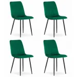 Set 4 scaune bucatarie/living, Artool, Lava, catifea, metal, verde si negru, 43x51x90 cm GartenVIP DiyLine