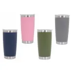 Family Pack 4x Cana Termoizolanta Otel Inoxidabil SS304 cu Capac Perete Dublu 590ml Albastru Verde Roz Gri Performance AutoTuning