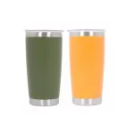 Set 2x Cana Termoizolanta Otel Inoxidabil SS304 cu Capac Perete Dublu 590ml Portocaliu Verde Performance AutoTuning