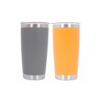 Set 2x Cana Termoizolanta Otel Inoxidabil SS304 cu Capac Perete Dublu 590ml Portocaliu Verde Performance AutoTuning