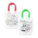 Geantă Cadou Colorabilă - Cu 4 Markere, 24 x 22 cm - 2 Modele Dinozauri Best CarHome