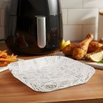 Hârtie de Coacere pentru Air Fryer - Cu Model, Pătrată, 23 x 26 cm - 50 Bucăți/Pachet Best CarHome