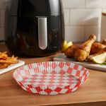 Hârtie de Coacere pentru Air Fryer - Cu Model în Carouri, Rotundă, 20 cm - 50 Bucăți/Pachet Best CarHome
