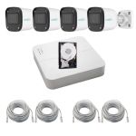 Sistem supraveghere complet Uniarch, 4 camere IP 2MP Full HD, Infrarosu 30m, Microfon, PoE, NVR 4 canale, Vziualizare de pe mobil, Accesorii montaj, HDD 500GB SafetyGuard Surveillance