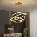 Lustra LED PRISM Luminis, Cristal si Metal, 210W, 4 Cercuri, Dimabila, Inaltime Reglabila, Lumina Rece/Calda/Neutra, Iluminat Luxos ModernLight Concept