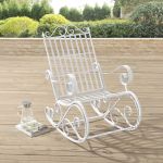 Scaun Balansoar Metal Vintage pentru Gradina sau Terasa, Culoare Alb