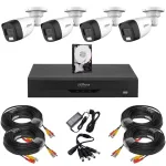 Sistem supraveghere complet Dahua, 4 camere Starlight, 5MP, Infrarosu 30m, Vizualizare de pe mobil, DVR, Recunoastere faciala, Accesorii montaj, HDD 500GB SafetyGuard Surveillance