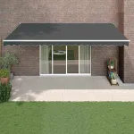 Copertină retractabilă, antracit, 5x3 m, textil și aluminiu GartenMobel Dekor